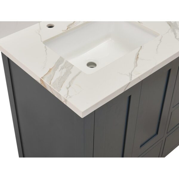 Altair 69061-CTP-CW Eivissa 61 Inch Stone effects Vanity Top in Calacatta White with White Sink