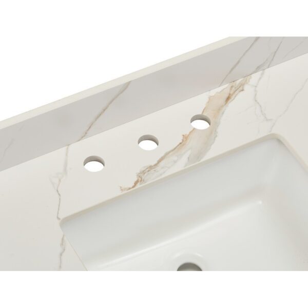 Altair 69061-CTP-CW Eivissa 61 Inch Stone effects Vanity Top in Calacatta White with White Sink