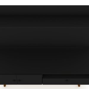 Manhattan Comfort Tribeca 53.94 Mid-Century Modern TV Stand and Panel with Media and Display Shelves in Black