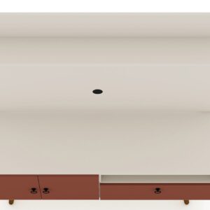 Manhattan Comfort Tribeca 53.94 Mid-Century Modern TV Stand and Panel with Media and Display Shelves in Off White and Terra Orange Pink