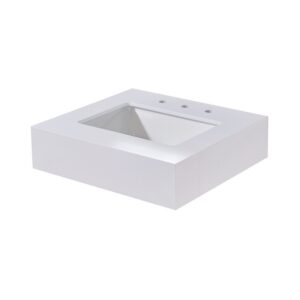 Altair 70024-CTP-SWAP Edolo 24 Inch Stone Effects Vanity Top with White Sink - Snow White Apron