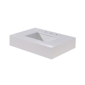 Altair 70030-CTP-SWAP Edolo 30 Inch Stone Effects Vanity Top with White Sink - Snow White Apron