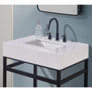 Altair 70030-CTP-SWAP Edolo 30 Inch Stone Effects Vanity Top with White Sink - Snow White Apron