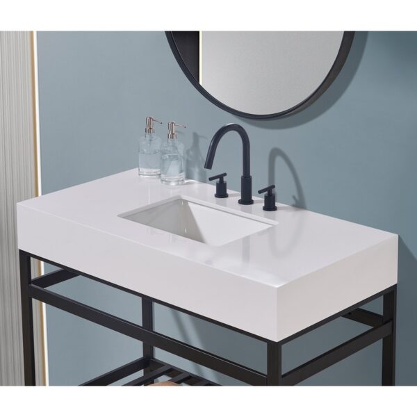 Altair 70042-CTP-SWAP Edolo 42 Inch Stone Effects Vanity Top with White Sink - Snow White Apron