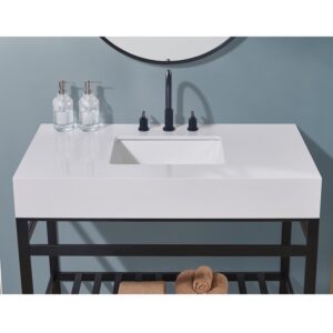 Altair 70042-CTP-SWAP Edolo 42 Inch Stone Effects Vanity Top with White Sink - Snow White Apron