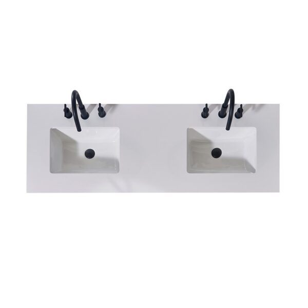 Altair 70060-CTP-SWAP Edolo 60 Inch Stone Effects Vanity Top with White Sink - Snow White Apron