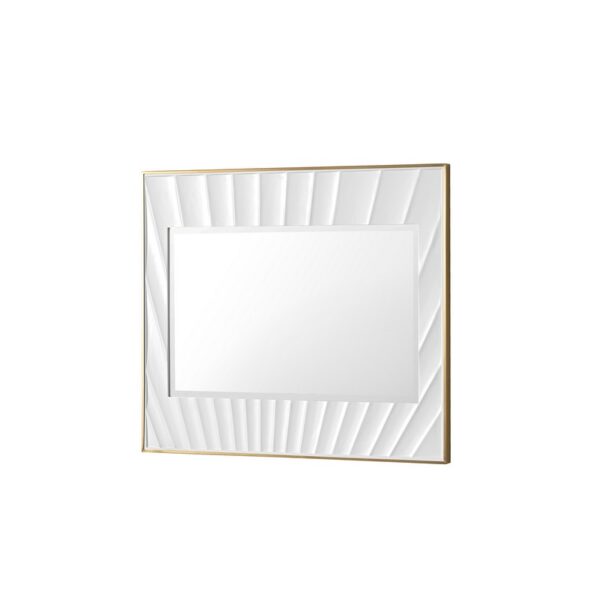 James Martin 710-M36-MWG Soleil 35 7/8 Inch Rectangle Bathroom Mirror - Matte White and Gold