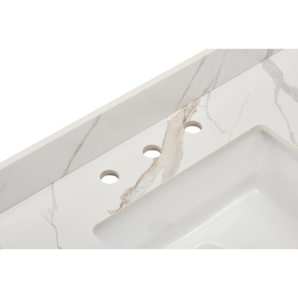 Altair 71060-CTP-CWAP Marseille 60 Inch Stone effects Vanity Top in Calacatta White Apron with White Sink