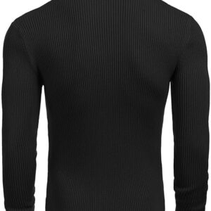 RetailHuntUSA Mens Ribbed Slim Fit Knitted Pullover Turtleneck Sweater