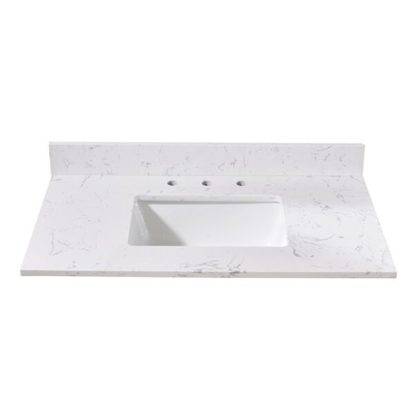 Altair 72037-CTP-AW Trento 37 Inch Stone Effects Vanity Top with White Sink - Aosta White