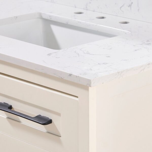 Altair 72037-CTP-AW Trento 37 Inch Stone Effects Vanity Top with White Sink - Aosta White