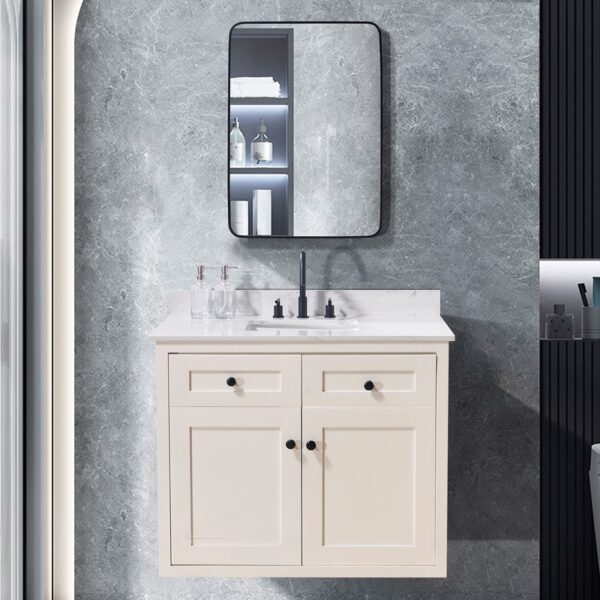 Altair 72043-CTP-AW Trento 43 Inch Stone Effects Vanity Top with White Sink - Aosta White