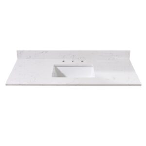 Altair 72049-CTP-AW Trento 49 Inch Stone Effects Vanity Top with White Sink - Aosta White