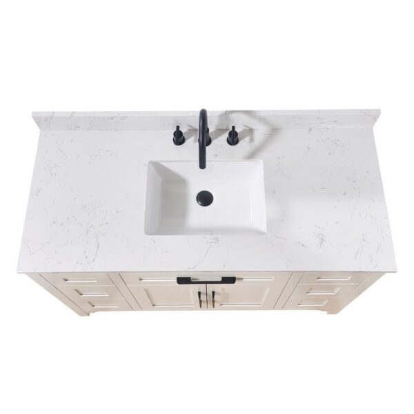 Altair 72049-CTP-AW Trento 49 Inch Stone Effects Vanity Top with White Sink - Aosta White