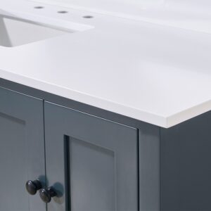 Altair 73061S-CTP-SW Andalo 61 Inch Stone Effects Vanity Top with Single White Sink - Snow White