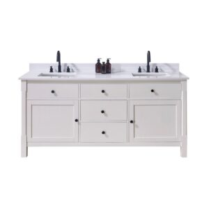 Altair 73073-CTP-SW Andalo 73 Inch Stone Effects Vanity Top with White Sink - Snow White