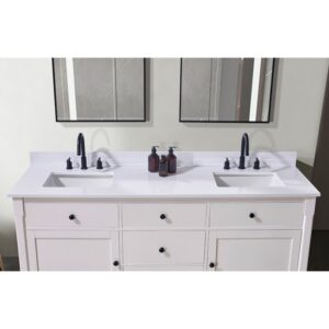 Altair 73073-CTP-SW Andalo 73 Inch Stone Effects Vanity Top with White Sink - Snow White