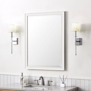 James Martin 735-M30 Glenbrooke 30 Inch Rectangle Poplar Solid Bathroom Mirror