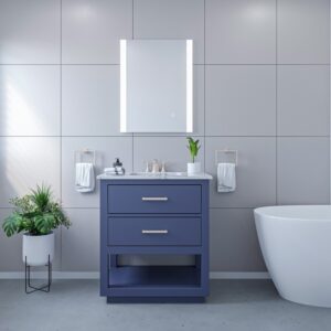 Altair 741024-LED-AC Cosenza 24 Inch Rectangle Frameless Modern LED Bathroom Vanity Mirror