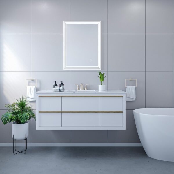 Altair 742024-LED-NF Livorno 24 Inch Rectangle Frameless Modern LED Bathroom Vanity Mirror