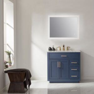 Altair 742036-LED-NF Livorno 36 Inch Rectangle Frameless Modern LED Bathroom Vanity Mirror