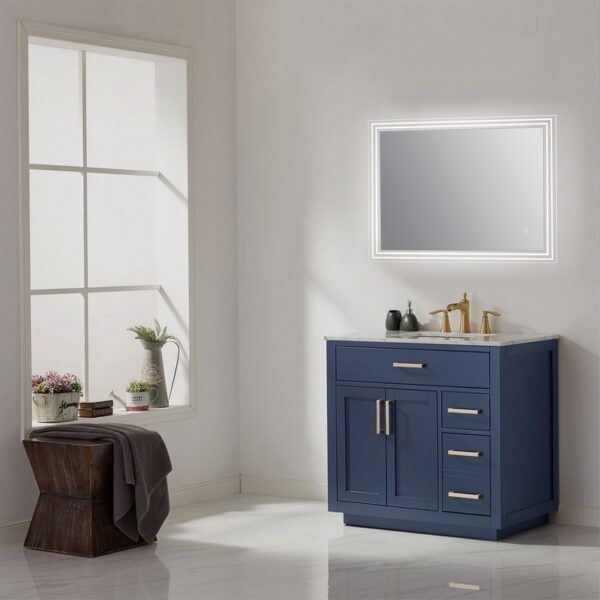 Altair 742036-LED-NF Livorno 36 Inch Rectangle Frameless Modern LED Bathroom Vanity Mirror