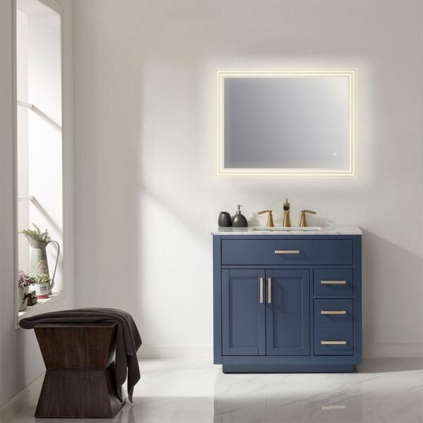 Altair 742036-LED-NF Livorno 36 Inch Rectangle Frameless Modern LED Bathroom Vanity Mirror