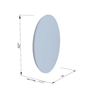 Altair 743032-LED-AC Matera 24 Inch Oval Frameless Modern LED Bathroom Vanity Mirror