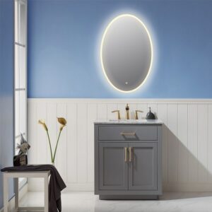 Altair 743032-LED-AC Matera 24 Inch Oval Frameless Modern LED Bathroom Vanity Mirror