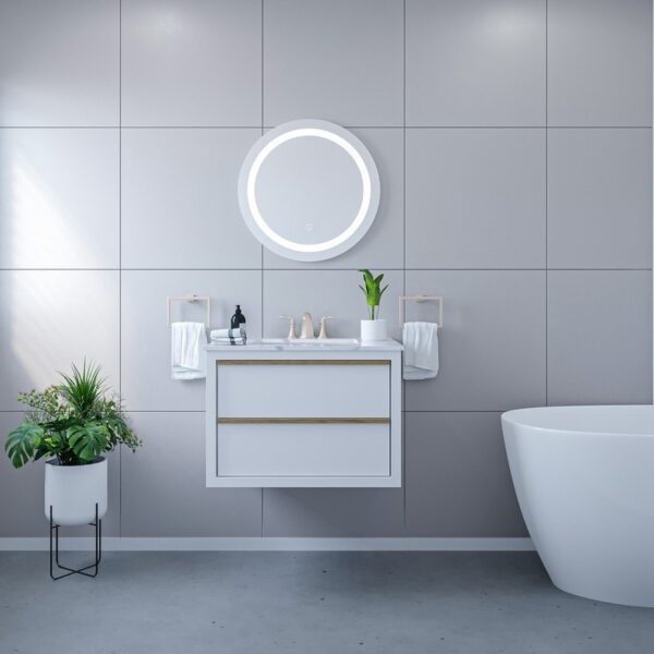 Altair 745024-LED-NF Padova 24 Inch Round Frameless Modern LED Bathroom Vanity Mirror