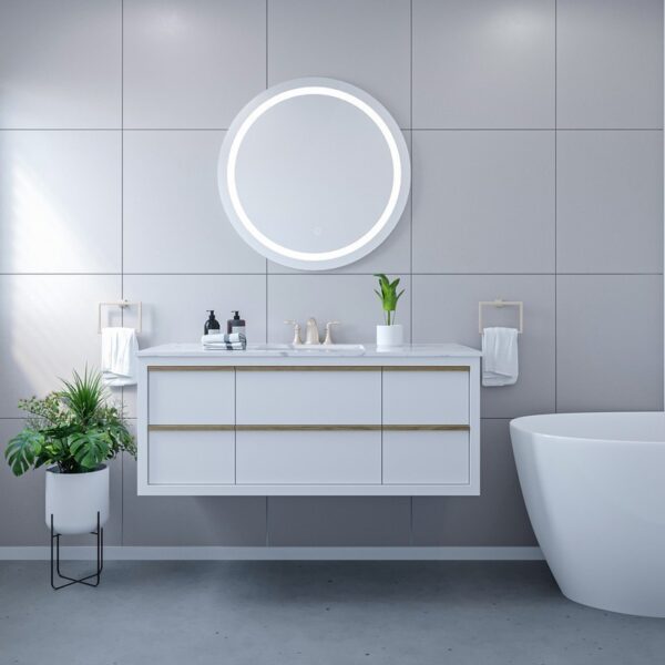 Altair 745032-LED-NF Padova 32 Inch Round Frameless Modern LED Bathroom Vanity Mirror