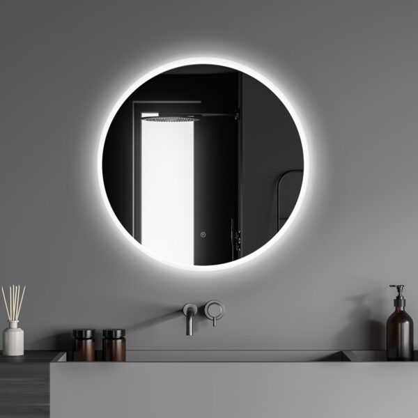 Altair 746032-LED-NF Dimora 32 Inch Round Frameless Modern Bathroom Vanity LED Lighted Wall Mirror