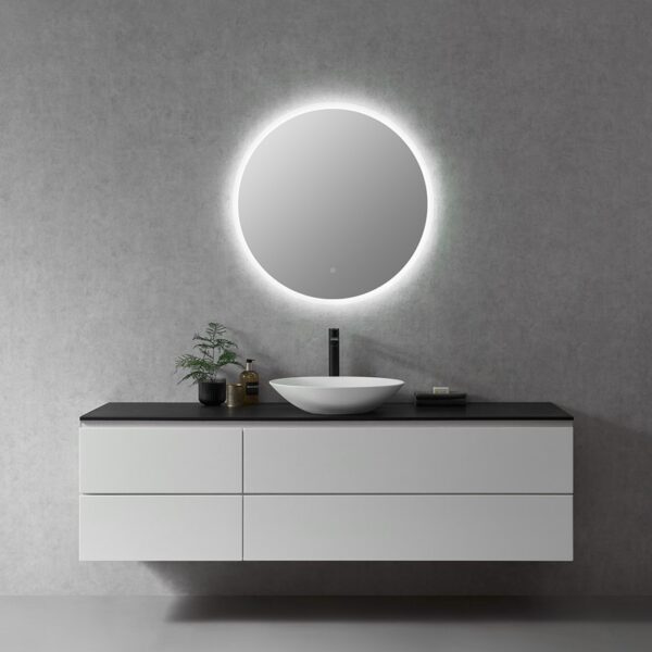 Altair 746032-LED-NF Dimora 32 Inch Round Frameless Modern Bathroom Vanity LED Lighted Wall Mirror