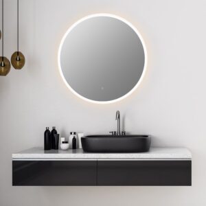 Altair 746032-LED-NF Dimora 32 Inch Round Frameless Modern Bathroom Vanity LED Lighted Wall Mirror