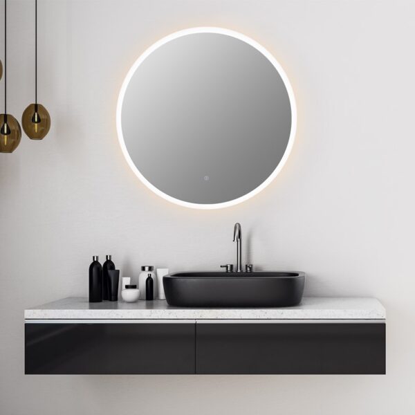 Altair 746032-LED-NF Dimora 32 Inch Round Frameless Modern Bathroom Vanity LED Lighted Wall Mirror