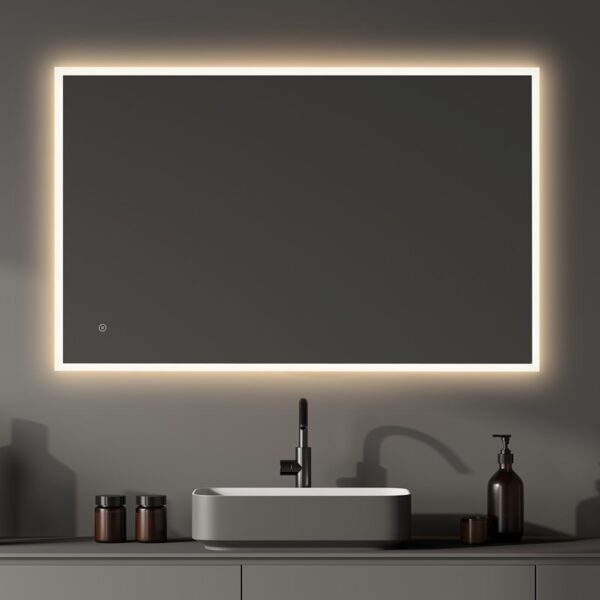 Altair 747048-LED-NF Cassano 48 Inch Rectangle Frameless Modern Bathroom Vanity LED Lighted Wall Mirror