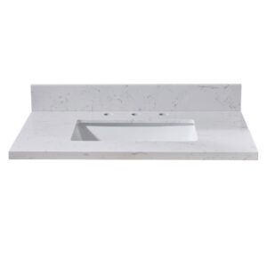 Altair 75031-CTP-AW Oderzo 31 Inch Stone Effects Vanity Top with White Sink - Aosta White