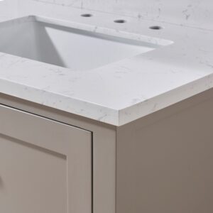 Altair 75031-CTP-AW Oderzo 31 Inch Stone Effects Vanity Top with White Sink - Aosta White