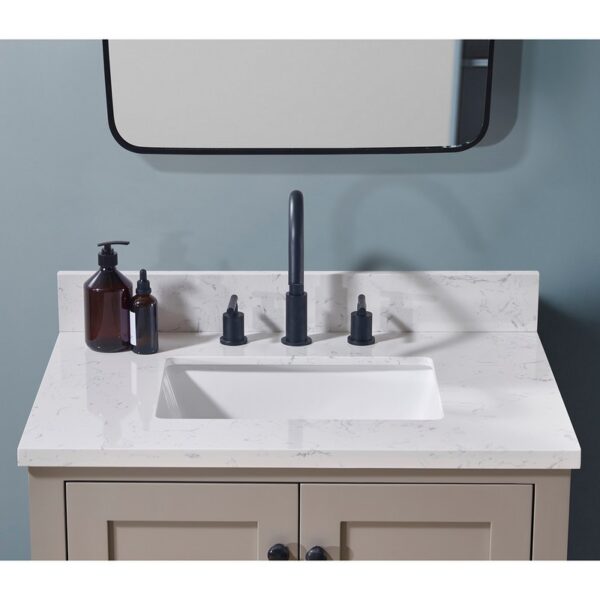 Altair 75031-CTP-AW Oderzo 31 Inch Stone Effects Vanity Top with White Sink - Aosta White