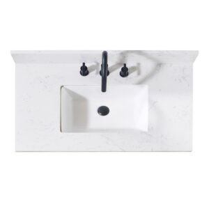 Altair 75037-CTP-AW Oderzo 37 Inch Stone Effects Vanity Top with White Sink - Aosta White