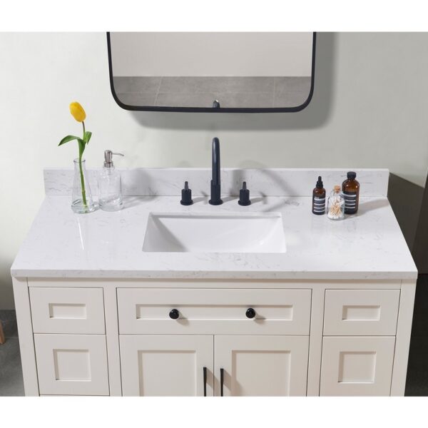 Altair 75049-CTP-AW Oderzo 49 Inch Stone Effects Vanity Top with White Sink - Aosta White