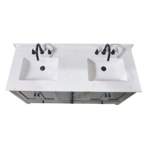 Altair 75061-CTP-AW Oderzo 61 Inch Stone Effects Vanity Top with White Sink - Aosta White