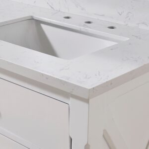 Altair 75073-CTP-AW Oderzo 73 Inch Stone Effects Vanity Top with White Sink - Aosta White