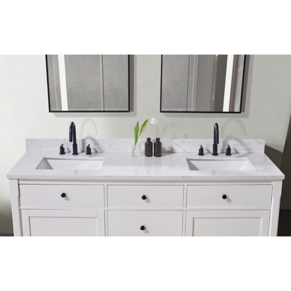 Altair 75073-CTP-AW Oderzo 73 Inch Stone Effects Vanity Top with White Sink - Aosta White