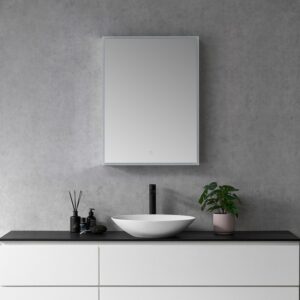 Altair 759024-LED-MC Carsoli 24 Inch Rectangle Frameless Surface-Mount or Recessed LED Lighted Bathroom Medicine Cabinet