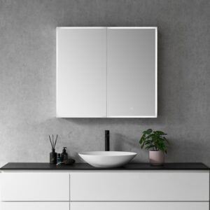 Altair 759036-LED-MC Carsoli 36 Inch Rectangle Frameless Surface-Mount or Recessed LED Lighted Bathroom Medicine Cabinet