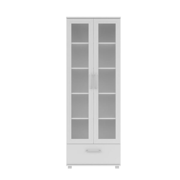 Manhattan Comfort Serra 1.0 5-Shelf Bookcase in White