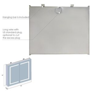 Altair 760036-LED-MC Bojano 36 Inch Rectangle Frameless Surface-Mount or Recessed LED Lighted Bathroom Medicine Cabinet