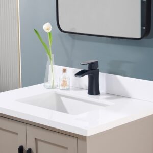 Altair 76031-CTP-SW Caorle 31 Inch Stone Effects Vanity Top with White Sink - Snow White