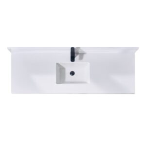 Altair 76061S-CTP-SW Caorle 61 Inch Stone Effects Vanity Top with Single White Sink - Snow White